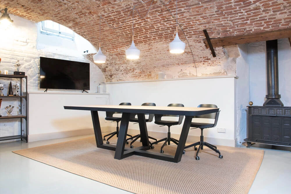 Rustiek eiken blad - Stalen onderstel - Pim