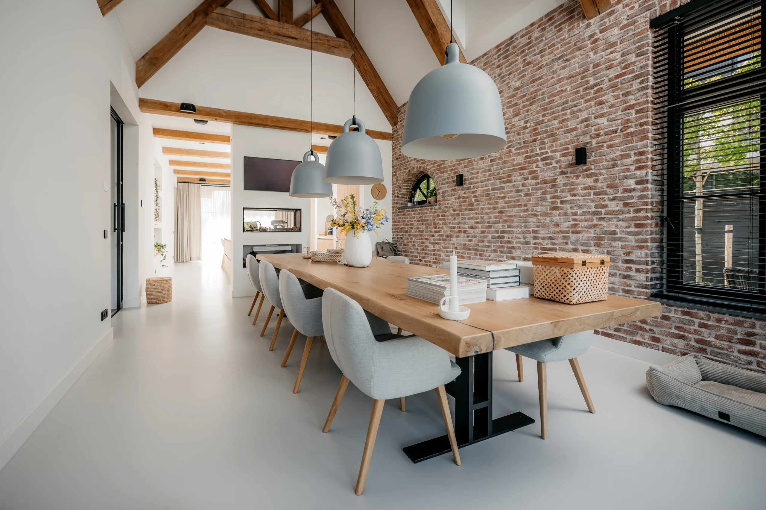 Eiken boomstamtafel 400 cm