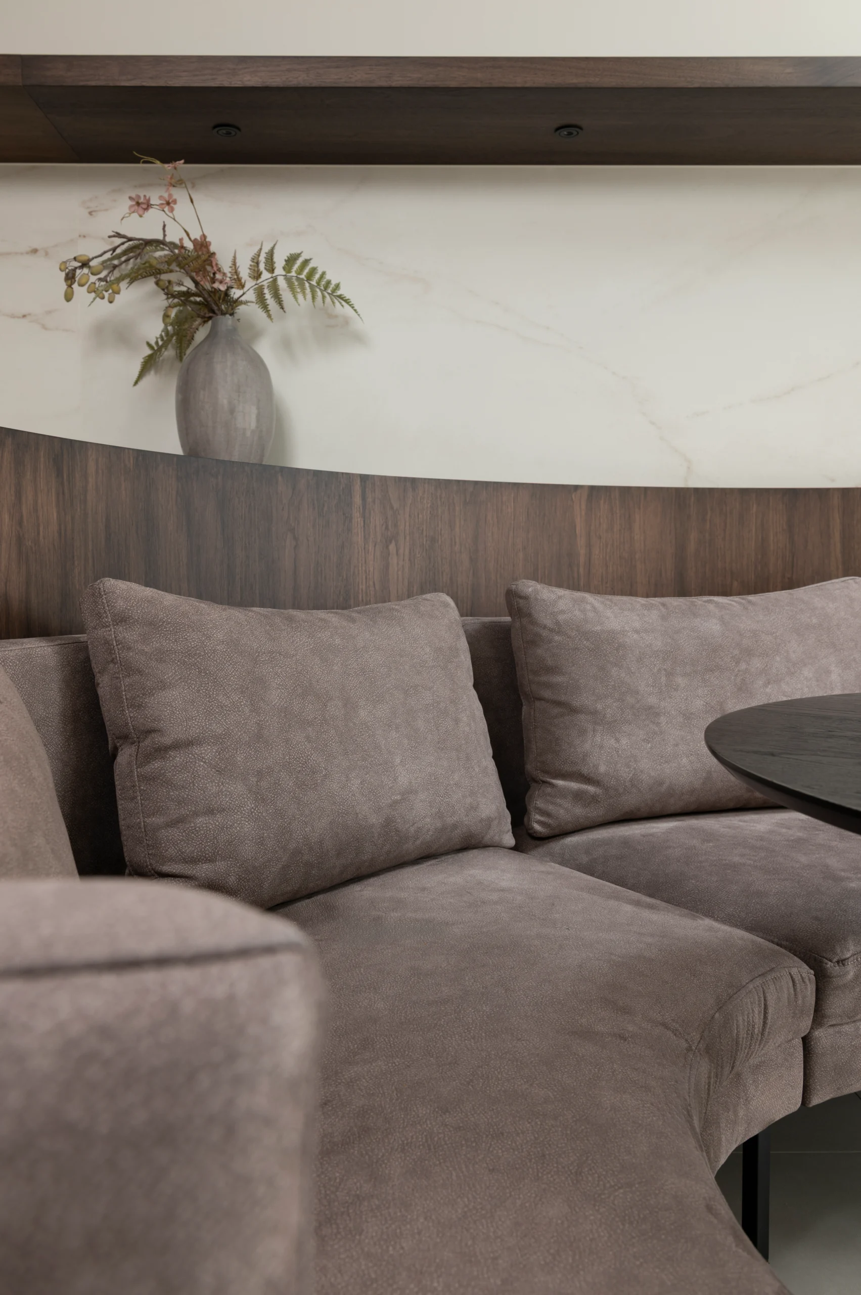 Ronde Zilt eetkamerbank