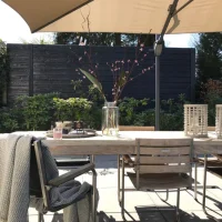 Bilingahouten tuintafel – balkentafel