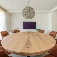 Massief Eiken Deens ovale tafel - Kruispoot