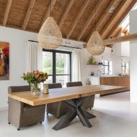 Massief eiken boomstamblad met kruispoot