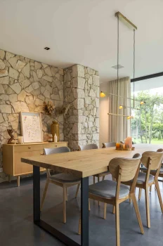 Rustiek eiken tafel - Stalen onderstel - U