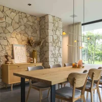 Rustiek eiken tafel - Stalen onderstel - U