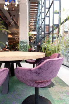 Massief eiken ronde kantoortafel