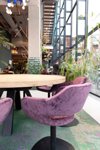 Massief eiken ronde kantoortafel