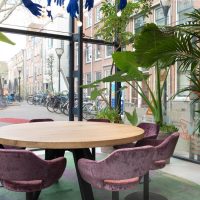 Massief eiken ronde kantoortafel