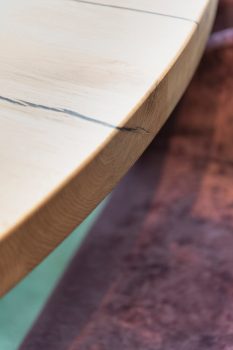 Massief eiken ronde kantoortafel