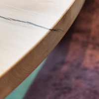 Massief eiken ronde kantoortafel
